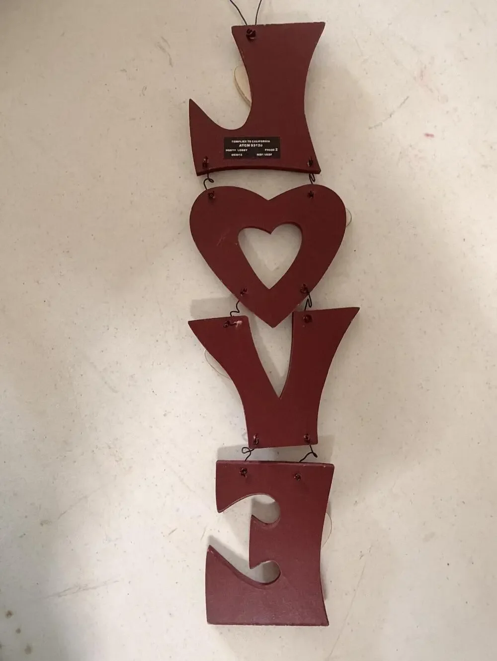 Decorative Hanging LOVE Sign with Heart Accents